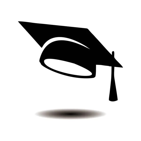 Καπέλο Αποφοίτησης Σιλουέτα Επεξεργάσιμο Επίπεδο Σχέδιο Εικονιδίων Μορφή Eps10 Απλό — Διανυσματικό Αρχείο