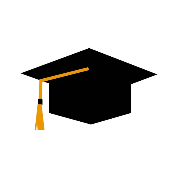 Καπέλο Αποφοίτησης Που Είναι Σύμβολο Νοημοσύνης Επιτεύγματος Εορτασμού Σιλουέτα Μαύρου — Διανυσματικό Αρχείο