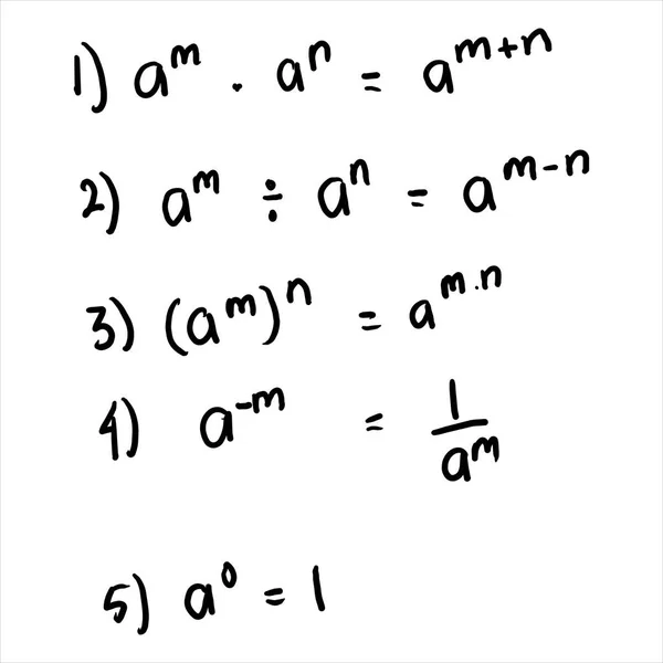 Właściwości Wzoru Dla Liczb Mocy Schemat Rozwiązania Algebrę Edukacja Matematyka — Wektor stockowy