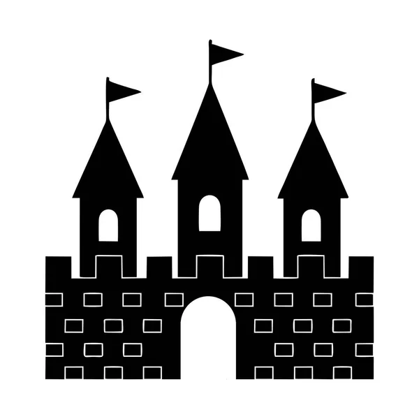 Icono Torre Del Castillo Logo Aislado Sobre Fondo Blanco Silueta — Vector de stock