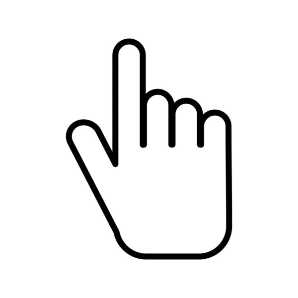 White Hand Cursor Pointer Icon Flat Version Vector Illustration Stock — Stock Vector