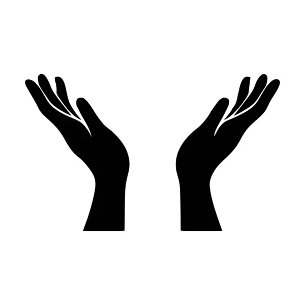 Ręce Trzymające Wektor Projektu Ręce Modlące Się Logo Wsparcie Pokój — Wektor stockowy