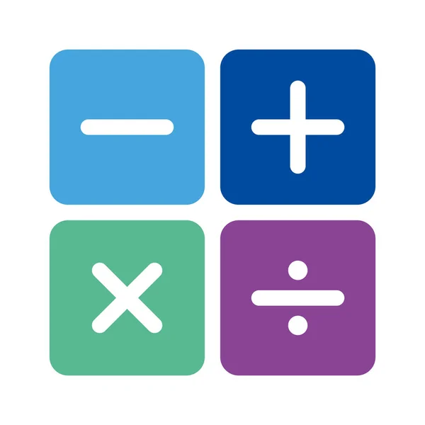 stock vector Mathematical symbols. Full color calculator icon for calculator UI in white background. Basic elements of graphic design. plus, minus, times equal. 