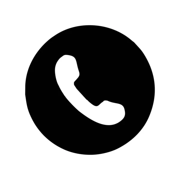 Phone Call Vector Icon Style One Color Flat Symbol Black — Stock Vector