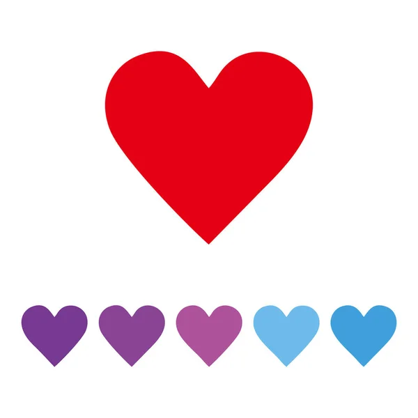 Icono Colorido Del Corazón Colorida Ilustración Del Símbolo Del Amor — Vector de stock