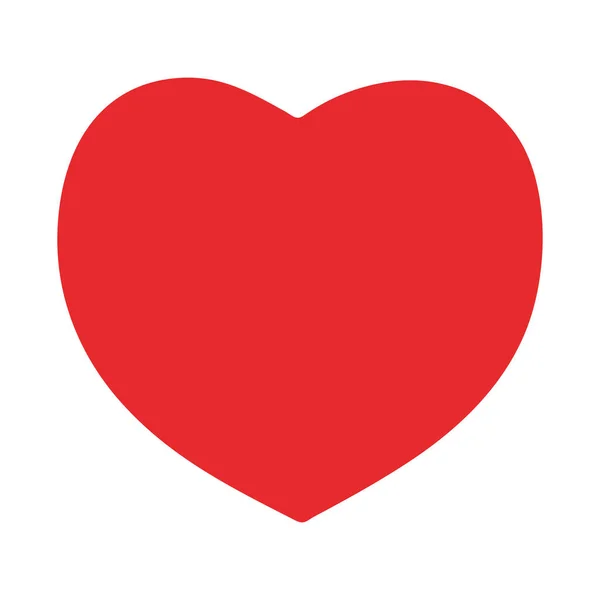 Icono Plano Corazón Rojo Aislado Sobre Fondo Blanco Ilustración Vectorial — Vector de stock