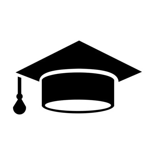 Graduation Hat Silhouette Editable Flat Icon Design Eps10 Format Simple — Stock Vector