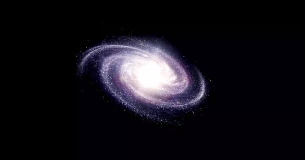 Egy Forgó Galaxis Animációja Bigbang Elmélet Illusztrációja Tejút Galaxisban — Stock videók