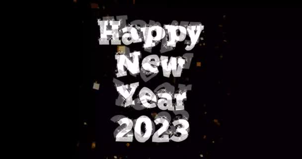 Feliz Año Nuevo Animación Con Efecto Lluvia Brillo Texto Desapareciendo — Vídeo de stock
