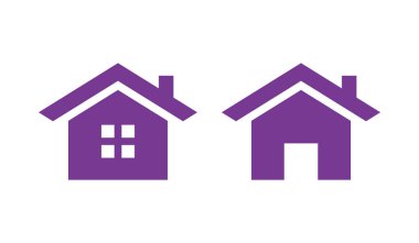 Home icon Vector Illustration design Logo template. Suitable for many purposes. Editable house symbol in purple color in eps10 format
