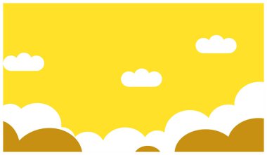 clouds on a yellow background, vector illustration, eps10. Illustration of a clear yellow sky complete with clouds circling across the sky. Background design