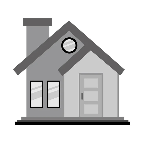 Απεικόνιση Του Σχήματος Της Πρόσοψης Ενός Σπιτιού Σπίτι Εικονίδιο Επίπεδη — Διανυσματικό Αρχείο