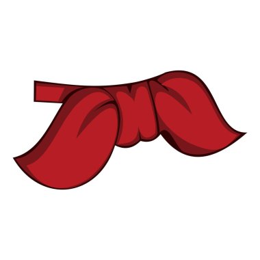 Çocuk şef kurdelesi ya da şirin bir bıyığı andıran bir kravat ikonu. Çocuk papyon vektör ikonunun ağ için çizgi film çizimi. Çocukların bir şef olarak iş niteliklerini tanıtmaları için tasarım unsuru olarak kullanılabilir