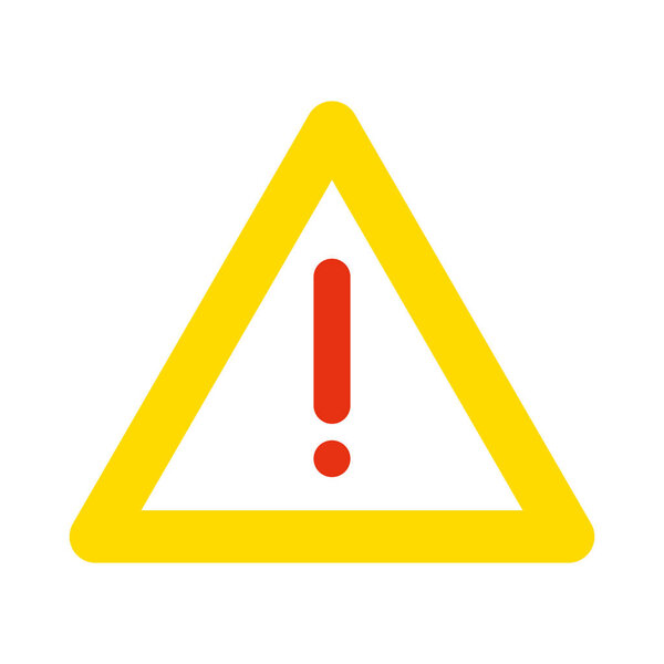 Warning sign with exclamation mark. Caution symbol. Vector illustration.A hazard warning symbol on a red background. Suitable for use in the design of warnings, road signs etc