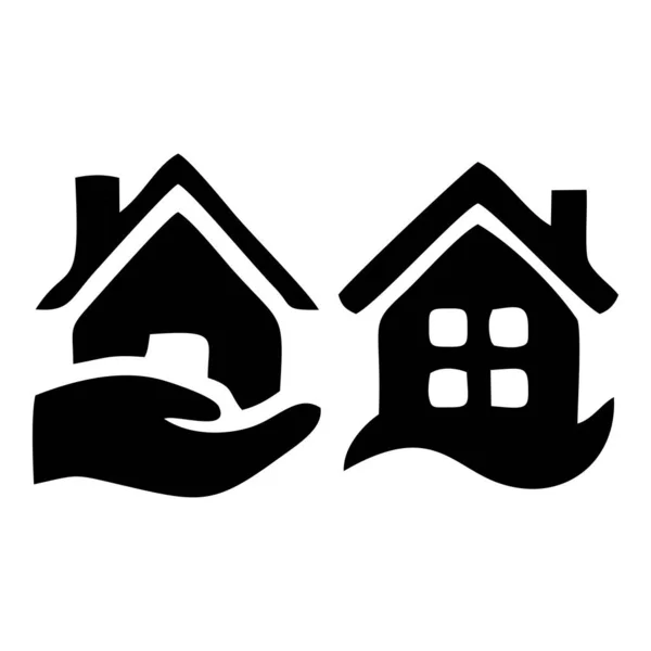 Значок Руки Дома Простая Иллюстрация Ручной Домашней Векторной Иконки Веб — стоковый вектор