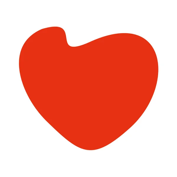 Icono Del Corazón Símbolo Amor Estilo Plano Rojo Sobre Fondo — Vector de stock
