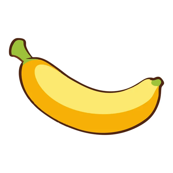 バナナフレッシュフルーツアイコンベクトルイラストデザインベクトルイラストデザイングラフィックフラット 子供のための果物の導入を設計するのに適したバナナフルーツのイラスト 絵本やその他のデザイン — ストックベクタ
