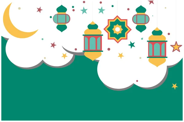 Ramadan Kareem Pozadí Arabskými Lucernami Hvězdami Muslimská Ozdoba Může Být — Stockový vektor