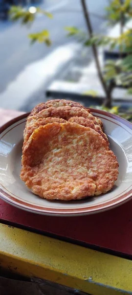 Crispy Goreng Pancake Piring Pagi Hari Makanan Yang Terbuat Dari — Stok Foto