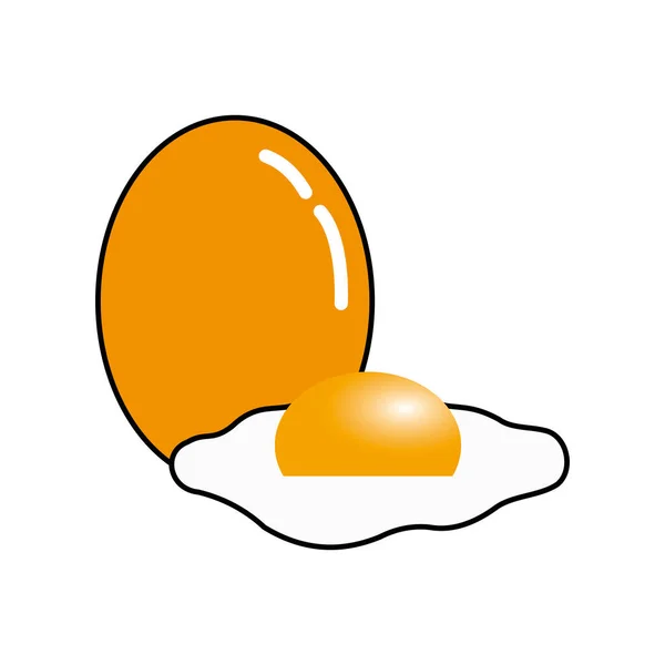 Jaune Oeuf Nourriture Icône Image Vectoriel Illustration Conception Orange Jaune — Image vectorielle