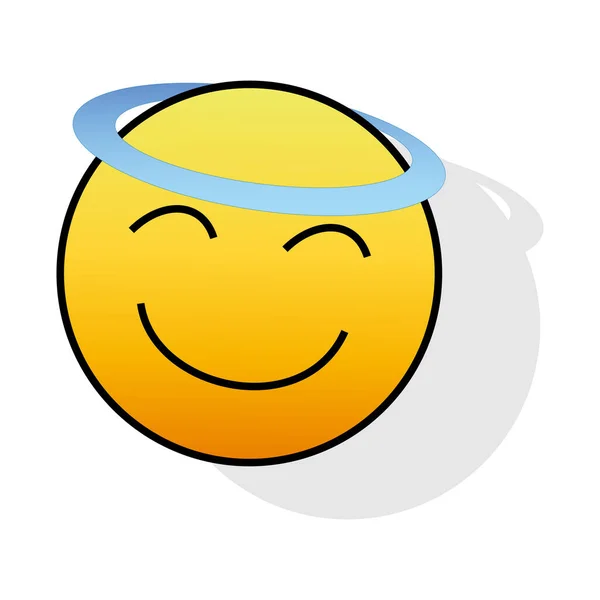 Lächelndes Emoticon Symbol Vektorillustration Des Smiley Emoticons Fröhliche Aufkleber Designs — Stockvektor