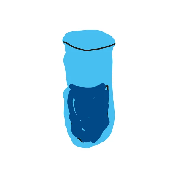 Hand Drawn Illustration Blue Test Tube Liquid Vector Illustration Design — Stock Vector