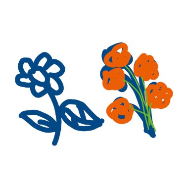 Çiçek ikonu vektörü, web ve mobil uygulama tasarımınız için beyaz arkaplanda izole edildi. Çiçek logosu kavramı. Basit el yapımı çiçek çizimi