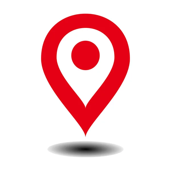 白色背景上的红色地图销图标 矢量图解 简单地图上的定位销图标或平面矢量格式的Gps Eps — 图库照片