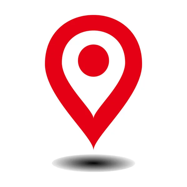 Beyaz arkaplanda kırmızı harita pin simgesi. Vektör çizimi. Basit haritalardaki konum simgesi veya düz vektör biçimindeki GPS. Eps 10