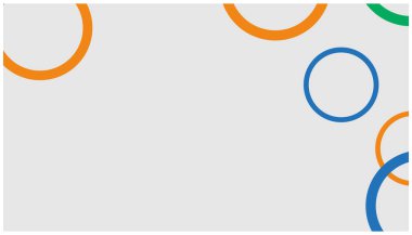 Beyaz arka planda renkli daireler. Tasarımınız için vektör illüstrasyonu. Renkli çember desenli soyut arkaplan.