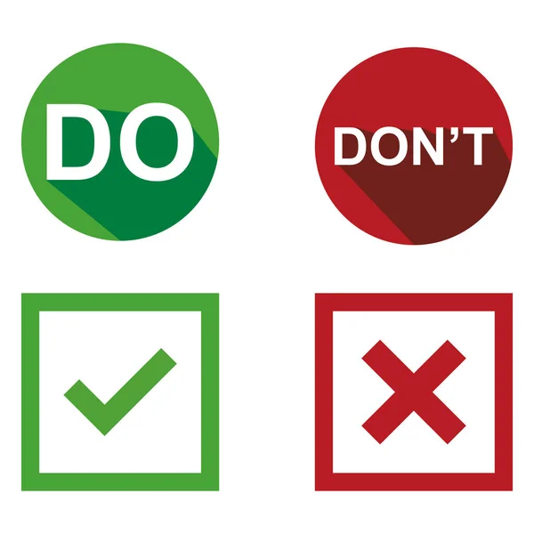 Set Don Yes Vector Illustration Button Choice Suitable Elements Advice — Stock Vector
