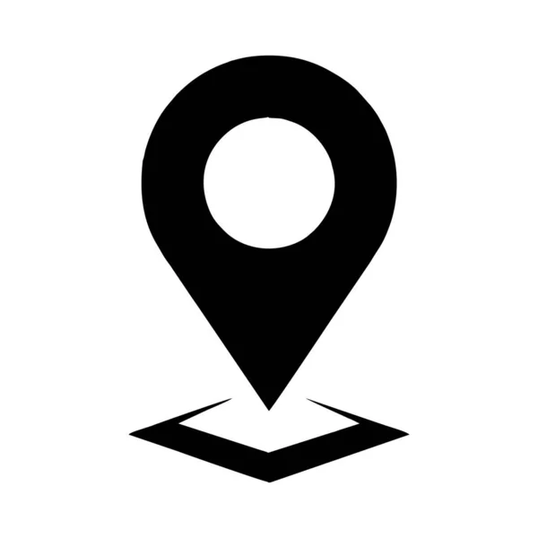 Map Pointer Icon Location Symbol Flat Design Style Eps Black — Stock Vector