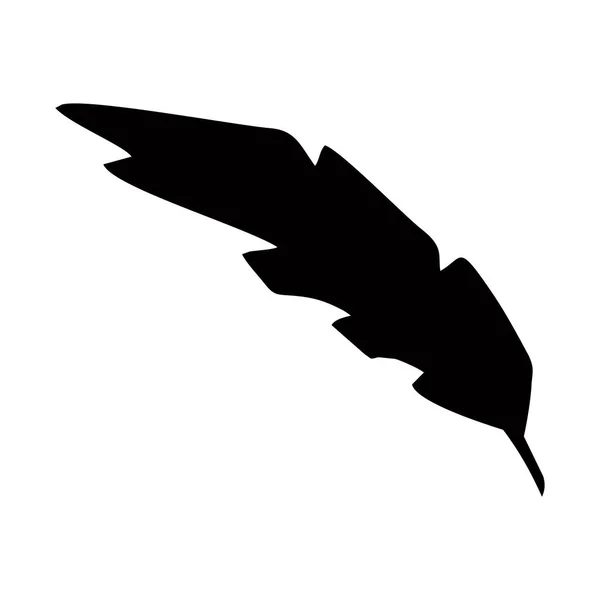 Hühnerfedersilhouette Schwarzer Federkiel Feder Symbol Auf Weißem Hintergrund Silhouette Stil — Stockvektor
