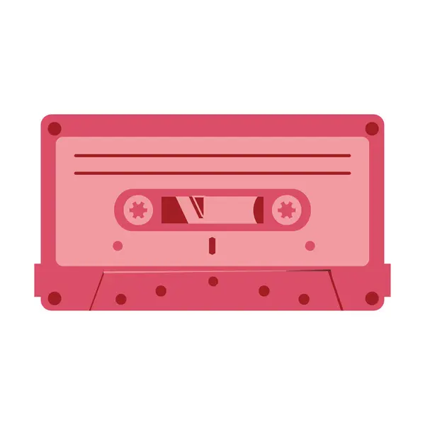 Cassette Tape Music Icon Image Vector Illustration Design Pink Color — Stock Vector