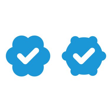 İşaretli simgeli vektör rozetleri ve etiketler. Onaylanmış ve onaylanmış bir ikon. İşaretleme sembolü. Bulut kalkanıyla onaylanmış mavi kontrol logosu. konuşma balonu kontrol simgesi simgesi