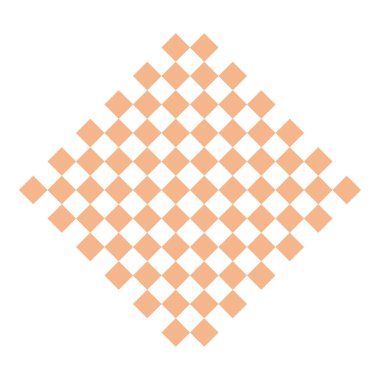 Soyut pikselleştirilmiş eşkenar dörtgen simgesi. Vektör çizimi. Dini tasarım unsurları. Geometrik logo ilhamı