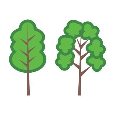 Ağaç simge vektör web ve mobil uygulaması tasarımı, ağaç logo kavramı için izole üzerinde beyaz arka plan