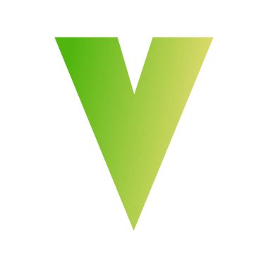 V harfi logosu. Simge tasarımı. Şablon elementleri - vektör işaretleri. V. ilham logo elementinde yeşil renk gradyanı
