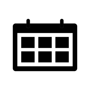 Takvim simgesi vektörü web ve mobil uygulama tasarımınız için beyaz arkaplanda izole edildi, takvim logosu kavramı. Takvim sembolü. Düz tasarım 10 birim