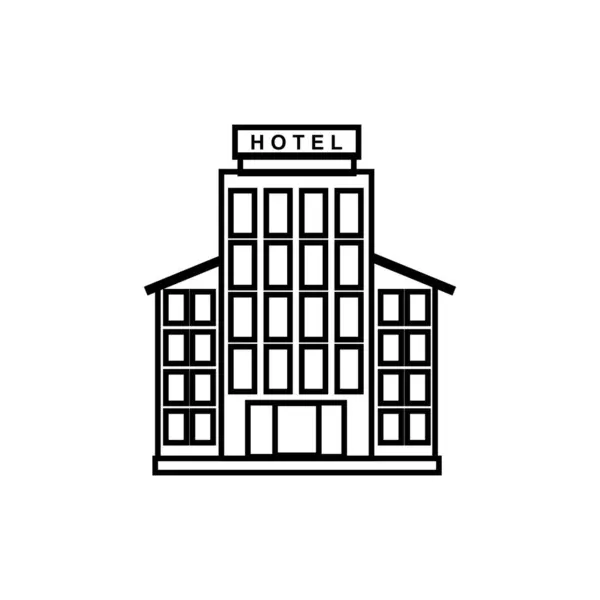Otel binası ikonu. Otel tabelası. Düz tasarım 10. kaynak grafik element tasarımı. Bir bina ve özellik temalı vektör illüstrasyonu