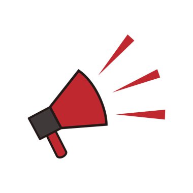 Megafon ses izole edilmiş ikon vektör illüstrasyon tasarımı, vektör illüstrasyon grafiği. kaynak grafik element tasarımı. Yayın temalı vektör illüstrasyonu