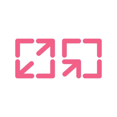 Farklı yönlerde dört ok seti. Beyaz arkaplanda vektör çizimi izole edildi. Sembol tasarımı simge grafik element kaynakları. Vektör illüstrasyon teknolojisi teması