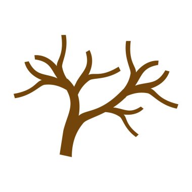 Ağaç simgesi. Düz renk tasarımı. Eps 10 'daki illüstrasyon. Dallanan ağaç dallarının bir gösterimi. Ağaç gövdesi illüstrasyon unsuru tasarımı