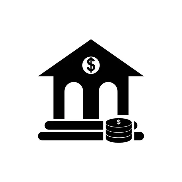 stock vector money icon, bank icon. Flat design style eps 10. illustration with a building and financial theme