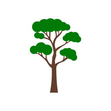 Ağaçların logosu. Ağaç simgesi web ve mobil uygulama tasarımınız için beyaz arkaplanda izole edildi. Doğa temalı illüstrasyon unsuru tasarımı. bitki ve ağaç