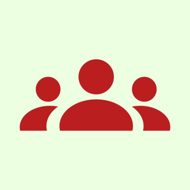 Takım çalışması ikonu. Takım çalışması sembolü. avatar. Kullanıcı profili simgesi. Avatar profil resim simgesi. Düz tasarım tarzı. ui düğmesi uygulamaları için grafik element tasarım simgesi