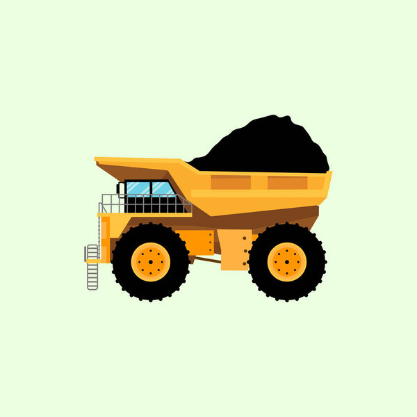 Грузовик. Иллюстрация тяжелого строительного оборудования в плоском стиле. Дизайн элементов иллюстрации строительного автомобиля. Один из транспортных средств, которые функционируют, чтобы помочь строительству