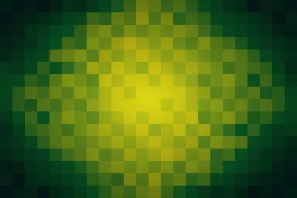 抽象パターンモザイクの背景 濃い緑色のグラデーションの黄色の正方形の形 ベクターイラスト用テクスチャデザイン — ストックベクタ