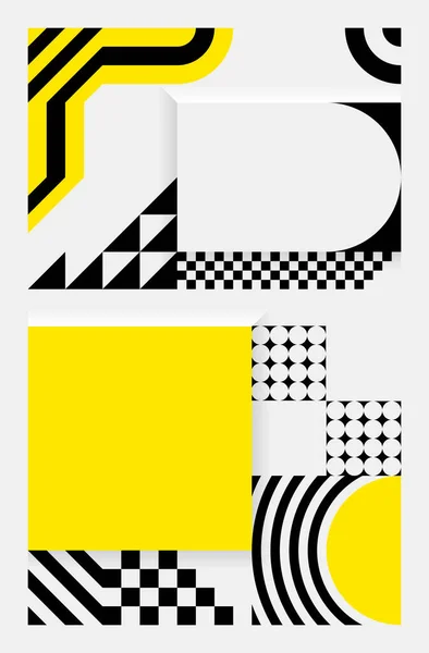 バウハウススタイルのシンプルな背景 黄色の幾何学模様を抽象化 ポスター バナー ウェブサイトのテンプレートデザイン ベクターイラスト — ストックベクタ