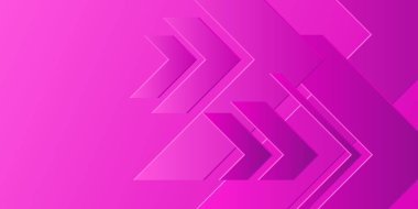 Çok katmanlı, mor ok ucu şeklinde kesilmiş kağıt. Pembe gradyan soyut arkaplan. Şablon, kart, kapak, afiş, poster, arkaplan, duvar için tasarım ögesi. Vektör illüstrasyonu.